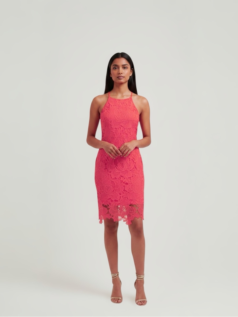 Rebellion bodycon sexy tangerine orange 🍊 crochet lace overlay dress size medium